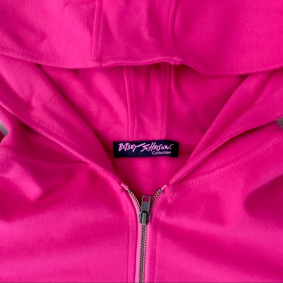 Betsey Johnson Hot Pink Long Hoodie - Picture 6 of 7